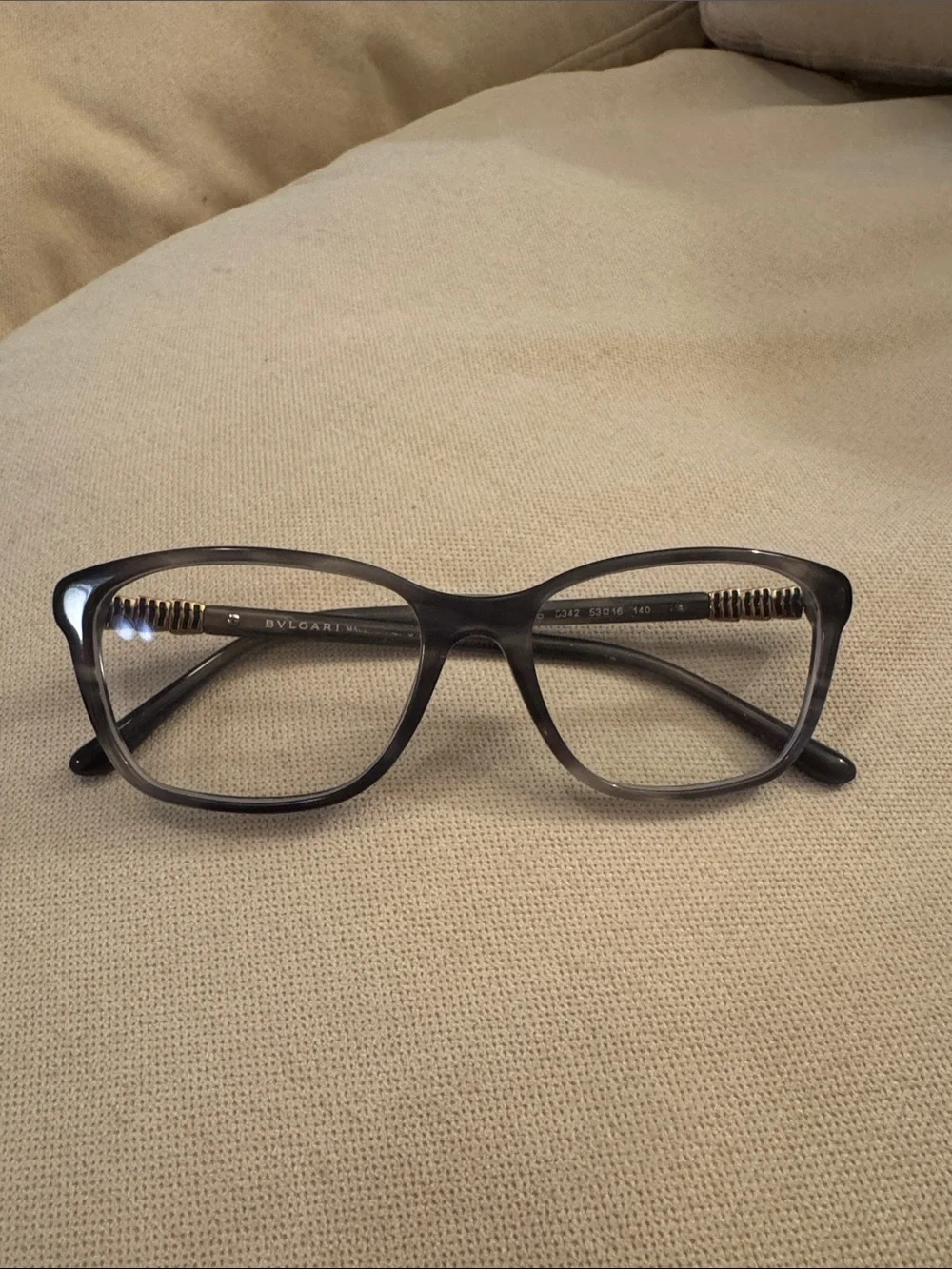 Bulgari Gray Gradient Cat-Eye Optical Glasses